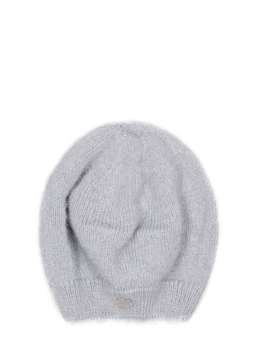 Monnalisa: Fuzzy knit lurex hat - Gri - kids-girls_0 | Luisa Via Roma