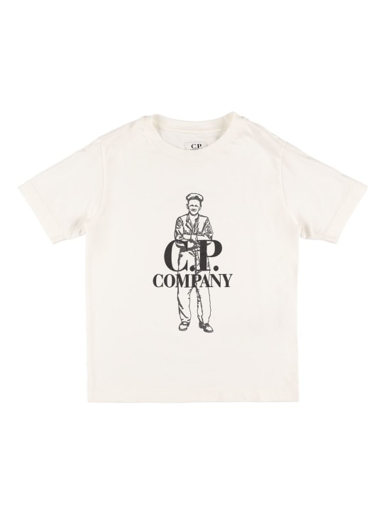 C.P. Company: 세일러 프린트 코튼 저지 티셔츠 - 화이트 - kids-boys_0 | Luisa Via Roma