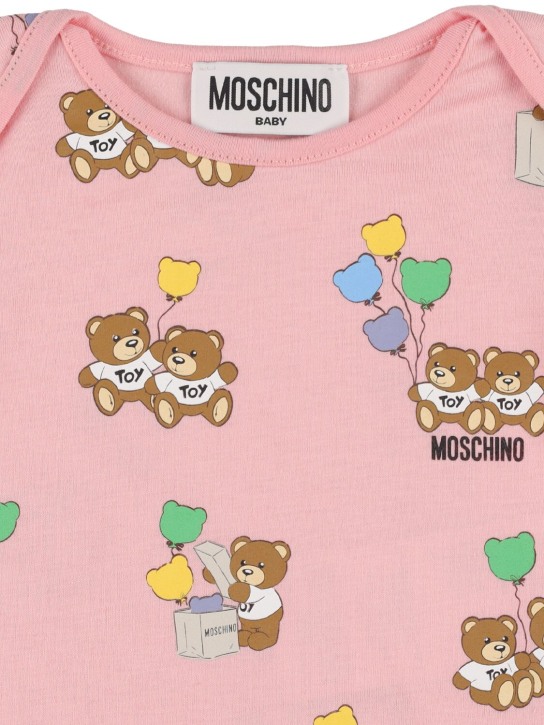 Moschino: 印花棉质平纹针织连体衣2件套装 - kids-girls_1 | Luisa Via Roma