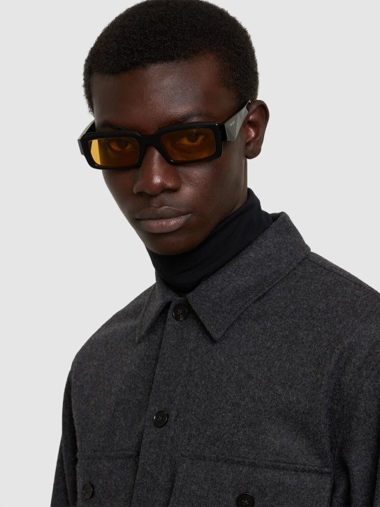 Prada: Catwalk squared acetate sunglasses - Black/Yellow - men_2 | Luisa Via Roma