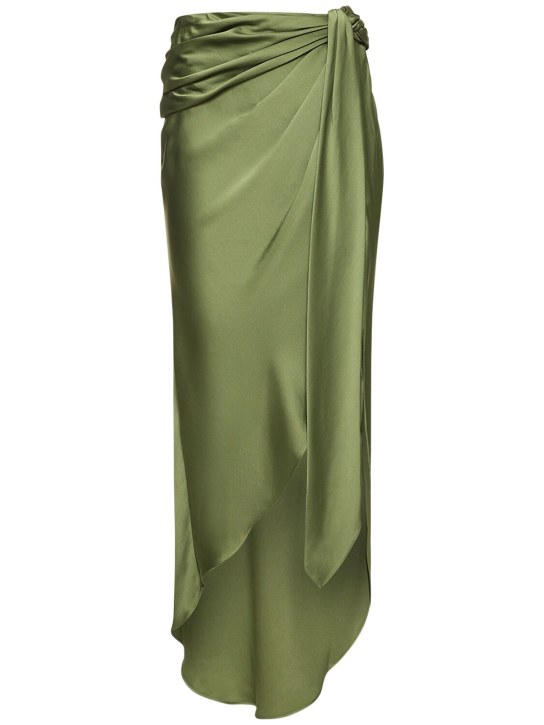 SIMKHAI: Elisabetta垂褶迷笛半身裙 - 橄榄绿 - women_0 | Luisa Via Roma