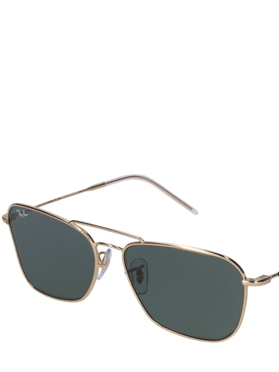 Ray-Ban: Caravan Reverse metal sunglasses - Gold/Green - women_1 | Luisa Via Roma