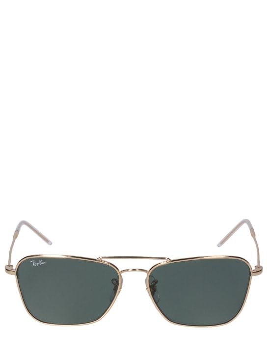 Ray-Ban: Caravan Reverse metal sunglasses - Gold/Green - women_0 | Luisa Via Roma