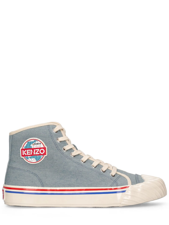 Kenzo Paris: 20mm hohe Sneakers aus Baumwolle „Kenzoschool“ - Denim - women_0 | Luisa Via Roma