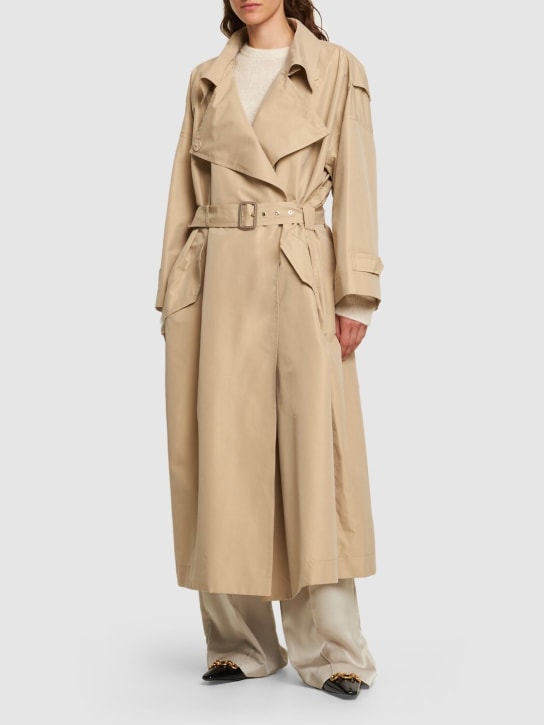 Giorgio Armani: Cotton & silk trench coat - Beige - women_1 | Luisa Via Roma