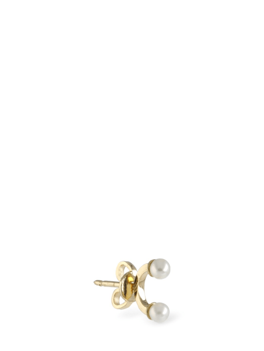 Delfina Delettrez: Dots 18kt Gold & pearl mono earring - İnci/Altın - women_0 | Luisa Via Roma
