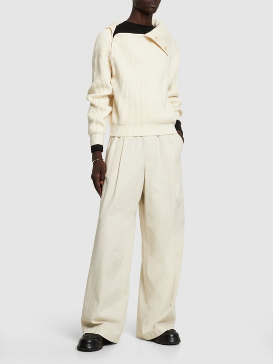 Jacquemus: La Maille Vega wool blend sweater - Off-White - men_1 | Luisa Via Roma