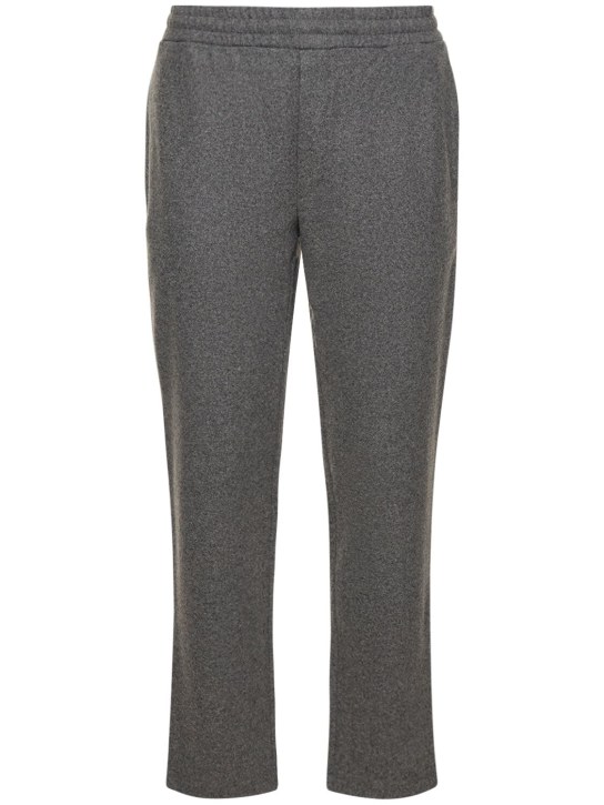 Moncler: Wool blend sweatpants - Grey - men_0 | Luisa Via Roma