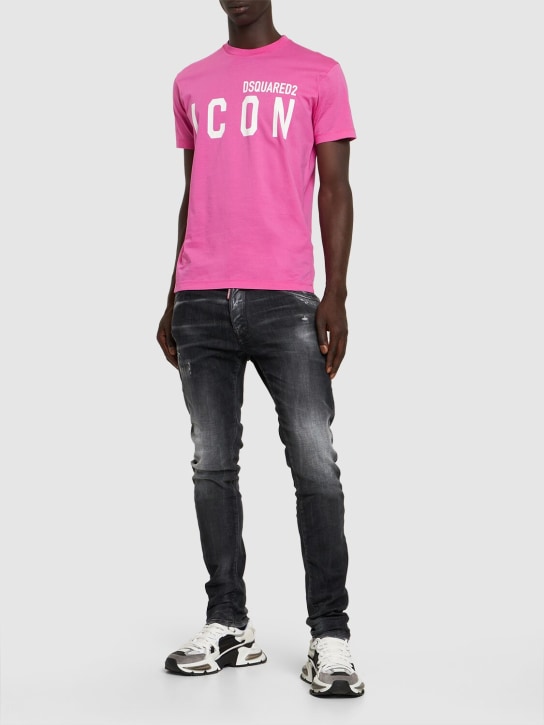 Dsquared2: T-shirt in cotone con logo - men_1 | Luisa Via Roma