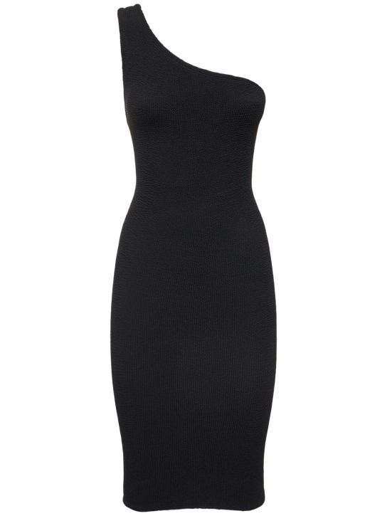 Hunza G: Nancy one shoulder mini dress - Black - women_0 | Luisa Via Roma