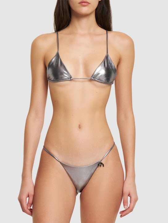 Miaou: Haut de bikini triangle recyclé Itty Bitty - Gris - women_1 | Luisa Via Roma