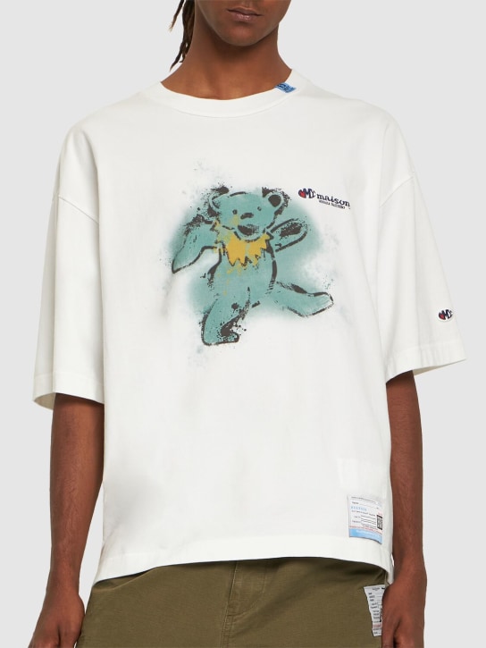 Mihara Yasuhiro: T-shirt oversize in cotone con stampa - men_2 | Luisa Via Roma