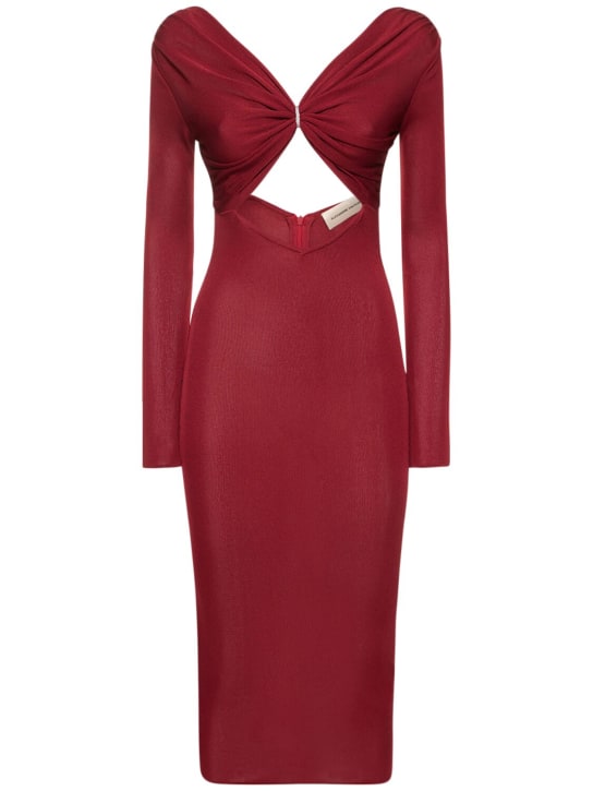 Alexandre Vauthier: Viscose knit maxi dress - Cinnabar Red - women_0 | Luisa Via Roma