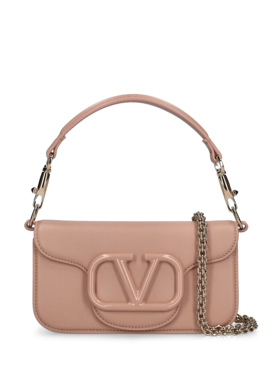 Valentino Garavani: Small Locò leather top handle bag - Rose Cannelle - women_0 | Luisa Via Roma