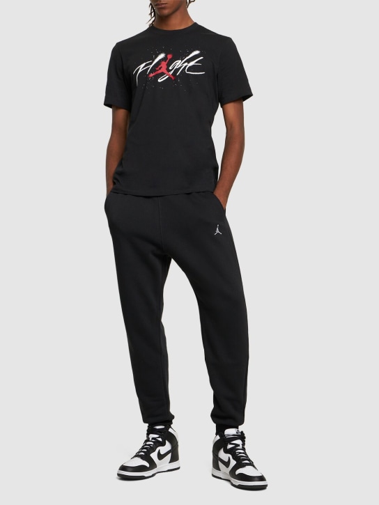 Nike: Pantalones Jordan de mezcla de algodón - Negro/Blanco - men_1 | Luisa Via Roma