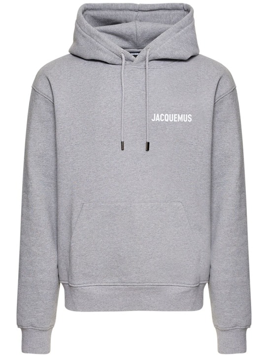 Jacquemus: Le Sweatshirt cotton jersey hoodie - Grey - men_0 | Luisa Via Roma