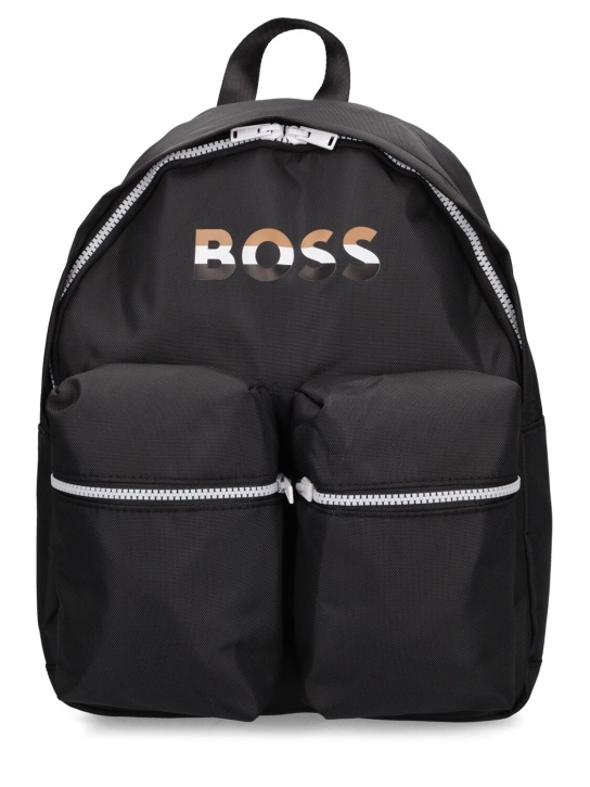 Boss: Nylon backpack w/ logo - kids-boys_0 | Luisa Via Roma