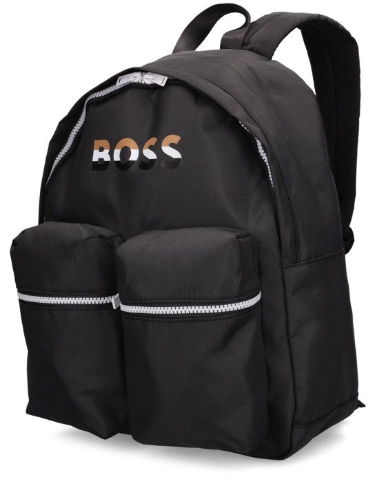 Boss: Nylon backpack w/ logo - kids-boys_1 | Luisa Via Roma