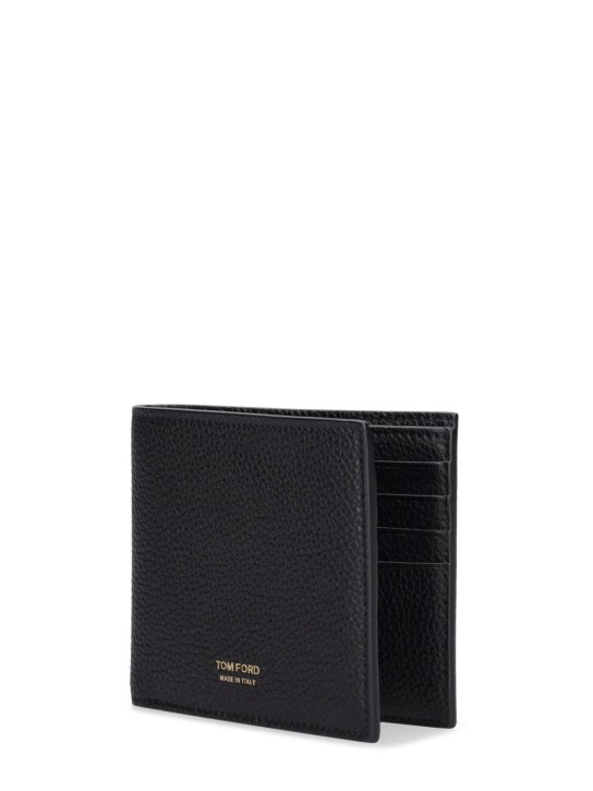 Tom Ford: Kompakte Geldbörse aus Narbleder mit Logo - Schwarz - men_1 | Luisa Via Roma