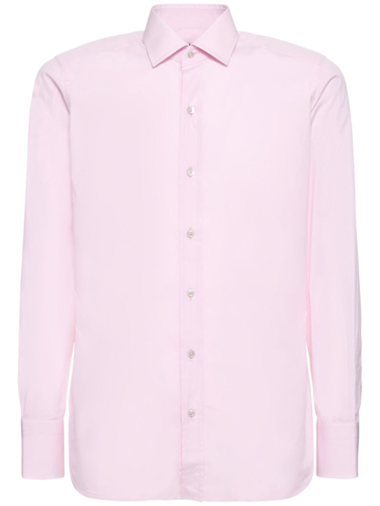 Tom Ford: Poplin slim fit shirt - Pink - men_0 | Luisa Via Roma