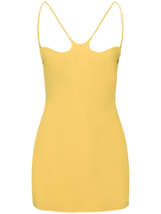 Mônot: Vestido corto de crepé sin mangas - Amarillo - women_0 | Luisa Via Roma