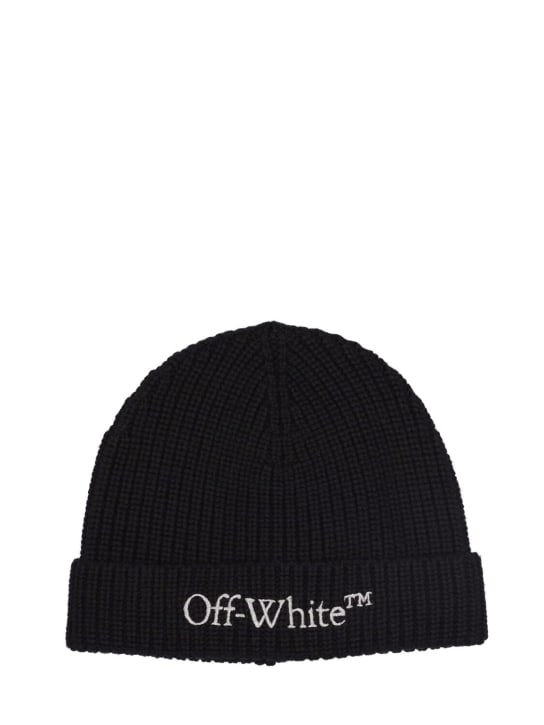 Off-White: Gorro beanie de punto de lana - Negro - men_0 | Luisa Via Roma