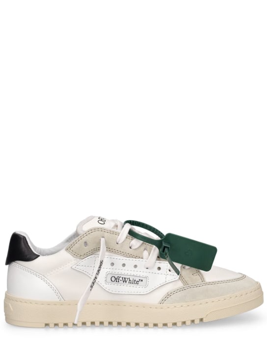 Off-White: Sneakers 5.0 in pelle e cotone 20mm - Bianco - women_0 | Luisa Via Roma