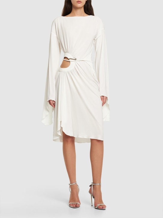 Tom Ford: Jersey wrap midi dress - White - women_1 | Luisa Via Roma
