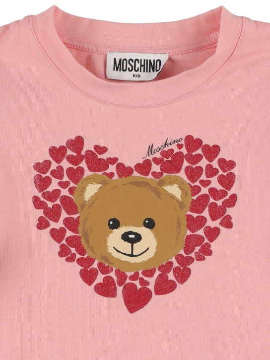 Moschino: T-shirt en jersey de coton imprimé - kids-girls_1 | Luisa Via Roma