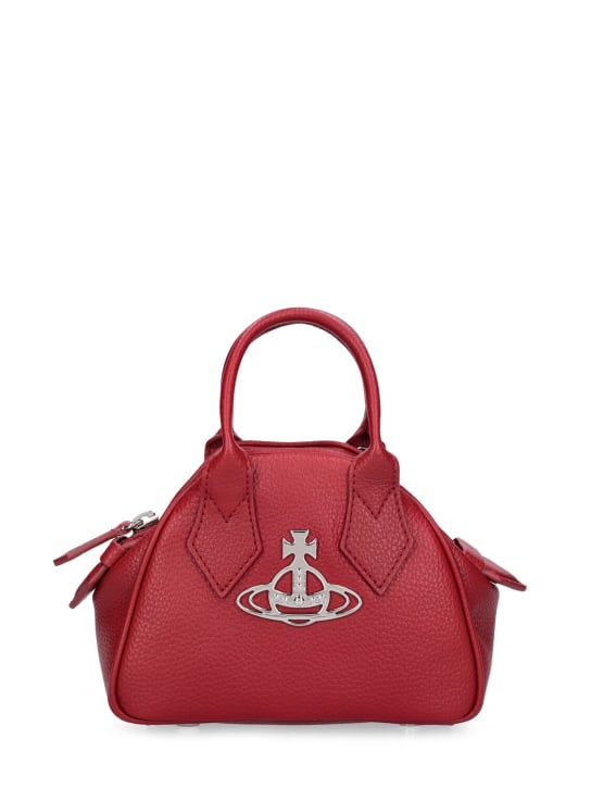 Vivienne Westwood: Mini Yasmin grained faux leather bag - Red - women_0 | Luisa Via Roma