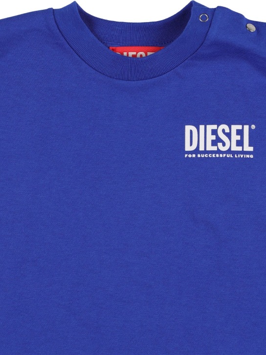 Diesel Kids: コットンジャージーTシャツ - ロイヤルブルー - kids-boys_1 | Luisa Via Roma