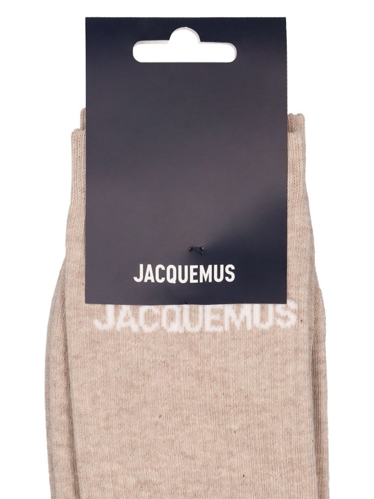 Jacquemus: Les Chaussettes cotton blend socks - Light Beige - men_1 | Luisa Via Roma