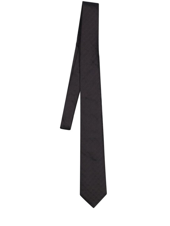 Dolce&Gabbana: Krawatte aus Jacquard mit Logo - Schwarz - men_0 | Luisa Via Roma