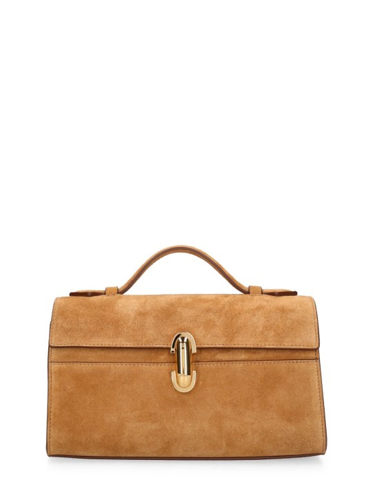 Savette: The Symmetry suede top handle bag - women_0 | Luisa Via Roma