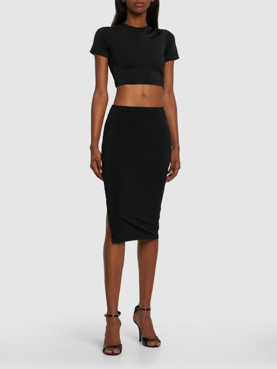 Miaou: Verona ストレッチビスコーススカート - ブラック - women_1 | Luisa Via Roma