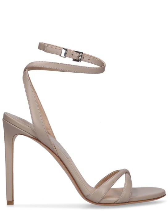 Michael Kors Collection: 105mm Chrissy glossy leather sandals - Taupe - women_0 | Luisa Via Roma