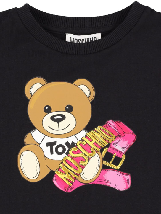 Moschino: T-shirt in jersey di cotone stampato - kids-girls_1 | Luisa Via Roma