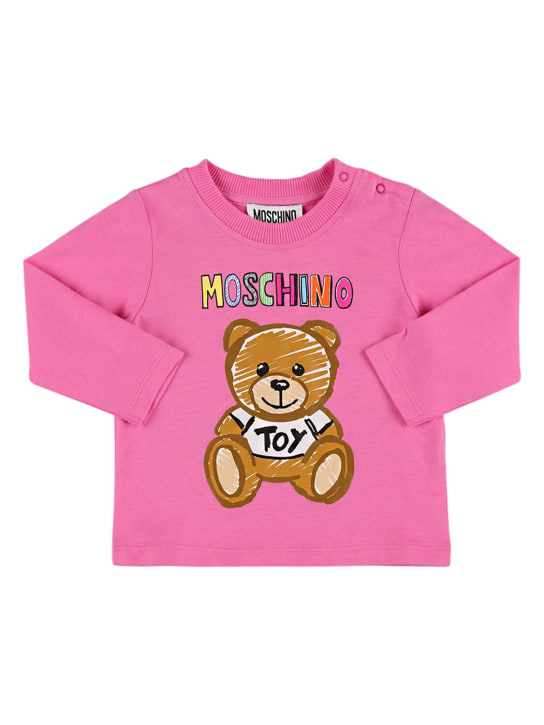 Moschino: コットンジャージーTシャツ - kids-girls_0 | Luisa Via Roma