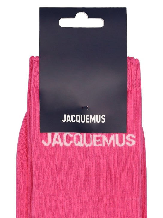 Jacquemus: Chaussettes en coton mélangé Les Chaussettes - Rose Foncé - men_1 | Luisa Via Roma