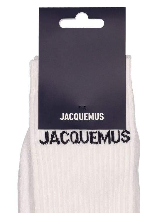 Jacquemus: Les Chaussettes cotton blend socks - Beyaz - men_1 | Luisa Via Roma
