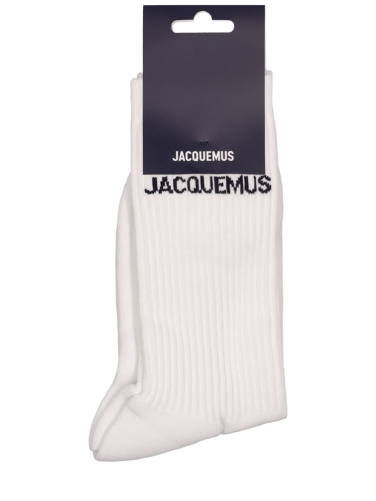 Jacquemus: Les Chaussettes cotton blend socks - Beyaz - men_0 | Luisa Via Roma