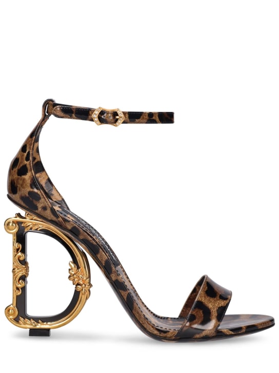 Dolce&Gabbana: 105mm Keira printed leather heels - Leopard - women_0 | Luisa Via Roma