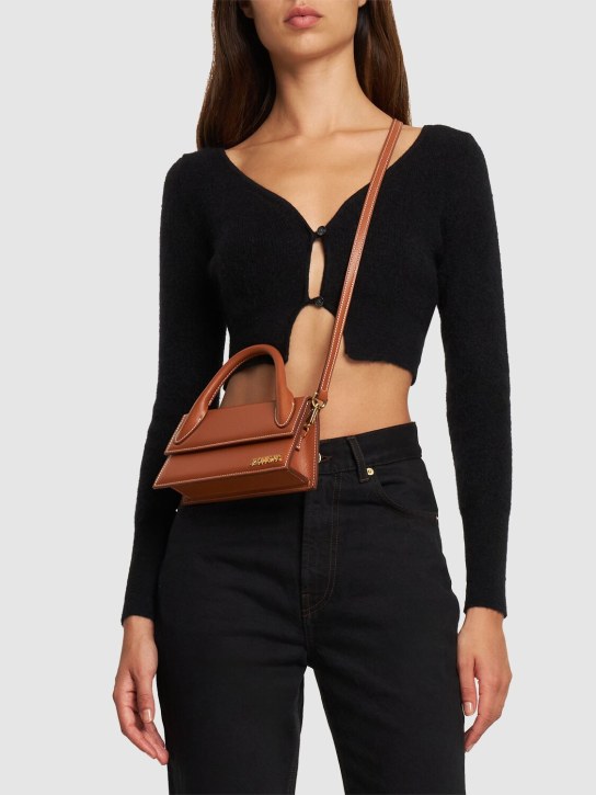 Jacquemus: Le Chiquito long leather top handle bag - women_1 | Luisa Via Roma
