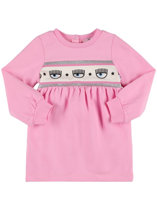 Chiara Ferragni: Printed cotton blend sweat dress - Rosa - kids-girls_0 | Luisa Via Roma