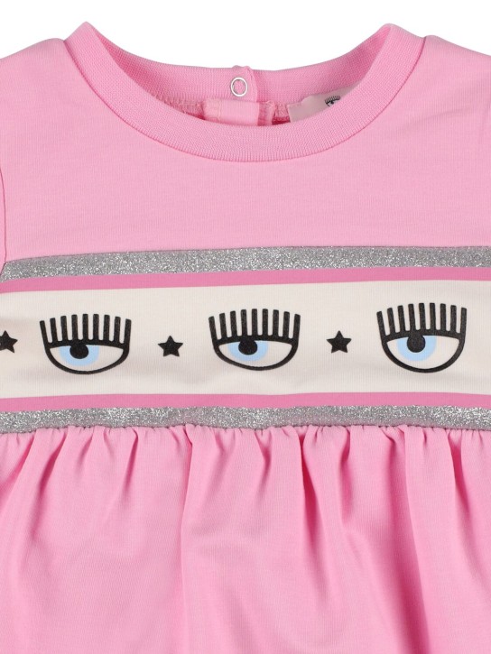 Chiara Ferragni: Printed cotton blend sweat dress - Rosa - kids-girls_1 | Luisa Via Roma