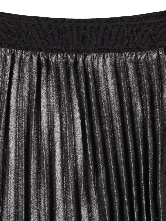 Givenchy: Minigonna plissé con logo - Argento - kids-girls_1 | Luisa Via Roma
