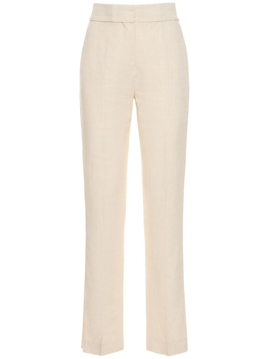 Jacquemus: Le Pantalon Tibau wool pants - White - women_0 | Luisa Via Roma