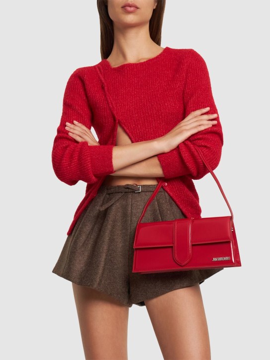 Jacquemus: Le Bambino Long patent shoulder bag - Red - women_1 | Luisa Via Roma
