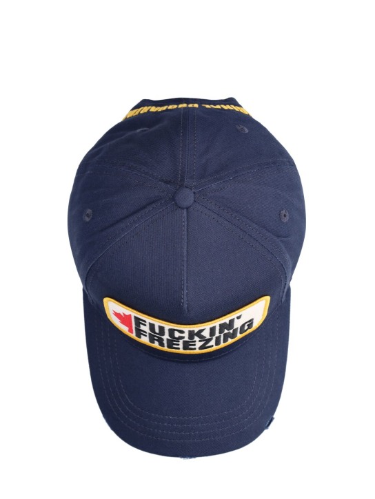Dsquared2: Fucking Freezing gabardine cap - men_5 | Luisa Via Roma