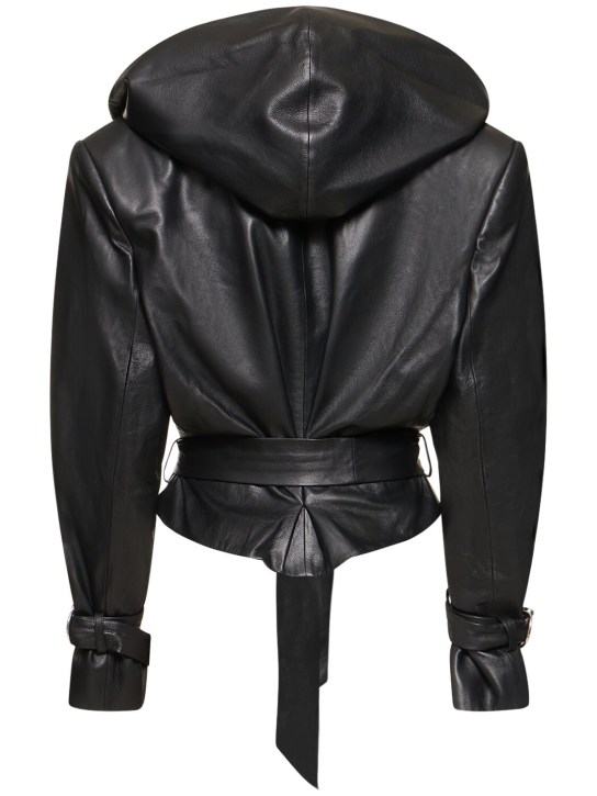 Alexandre Vauthier: Hooded leather jacket - women_5 | Luisa Via Roma